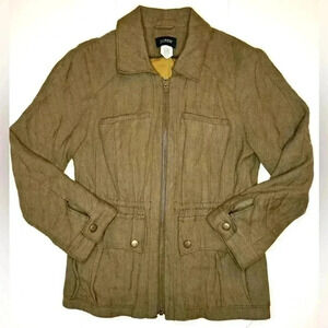 J. CREW Womens Flight Jacket Olive Green Anorak Utility Jacket, Size 2